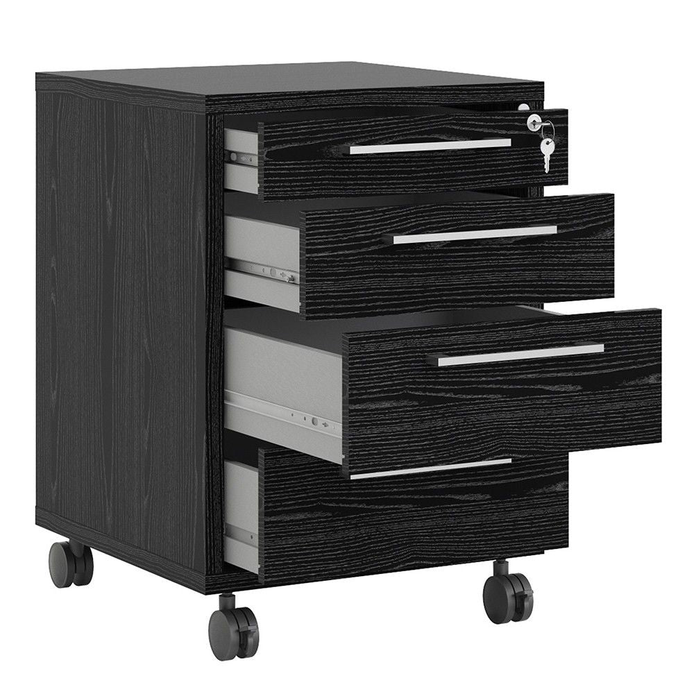 Mobile cabinet in Black woodgrain