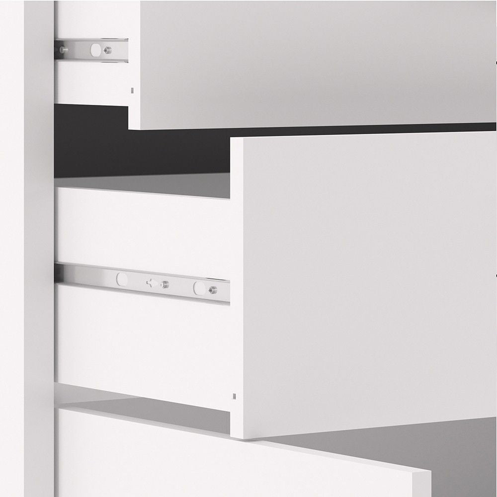 Bookcase 4 Shelves With 2 Drawers and 2 Doors in White