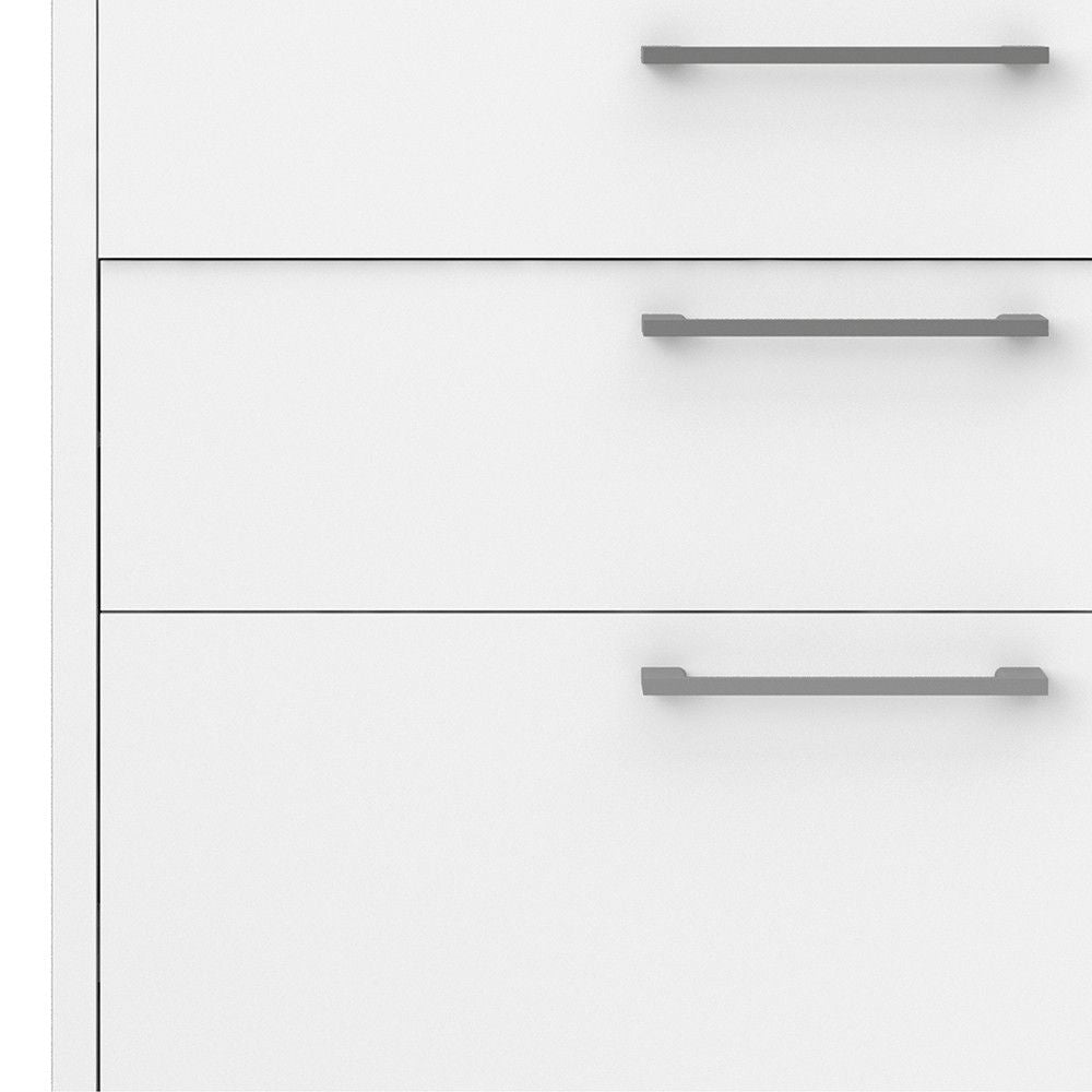 Bookcase 4 Shelves With 2 Drawers + 2 File Drawers in White