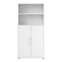 Thumbnail for Bookcase 4 Shelves With 2 Doors in White