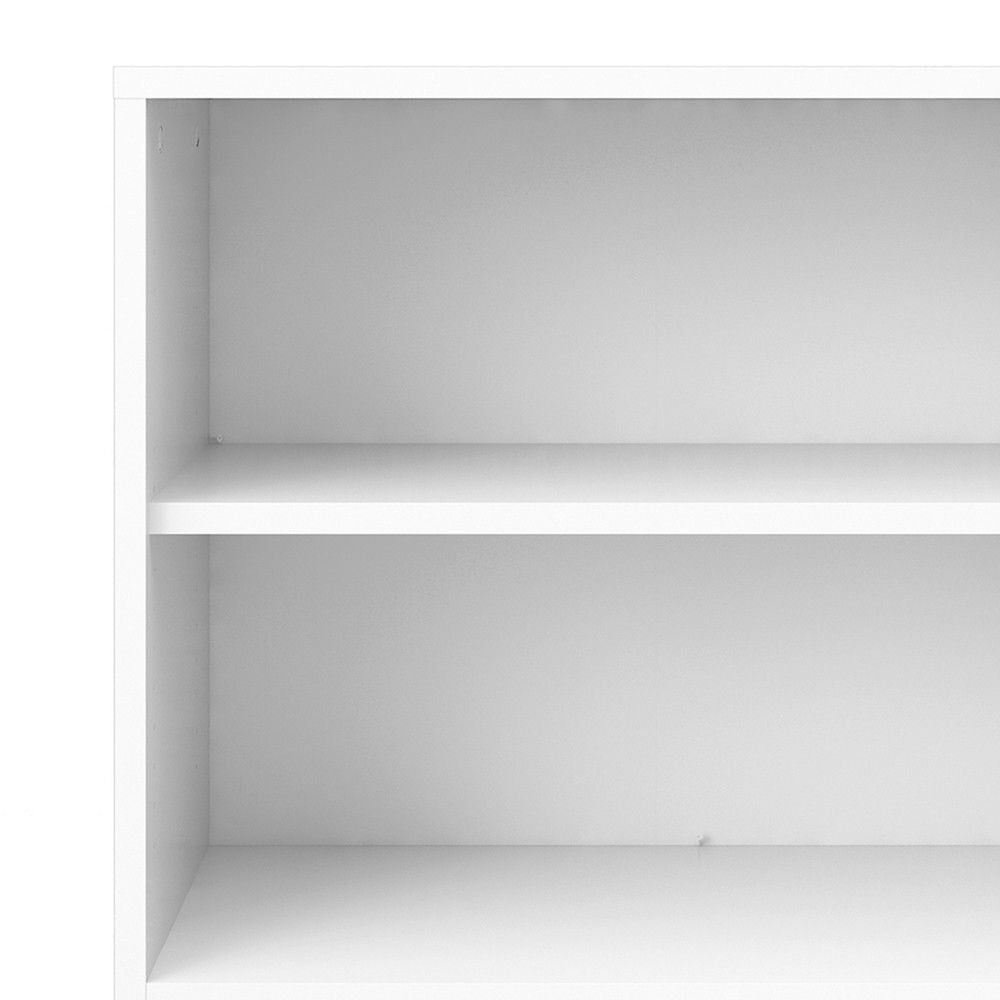 Bookcase 4 Shelves With 2 Doors in White