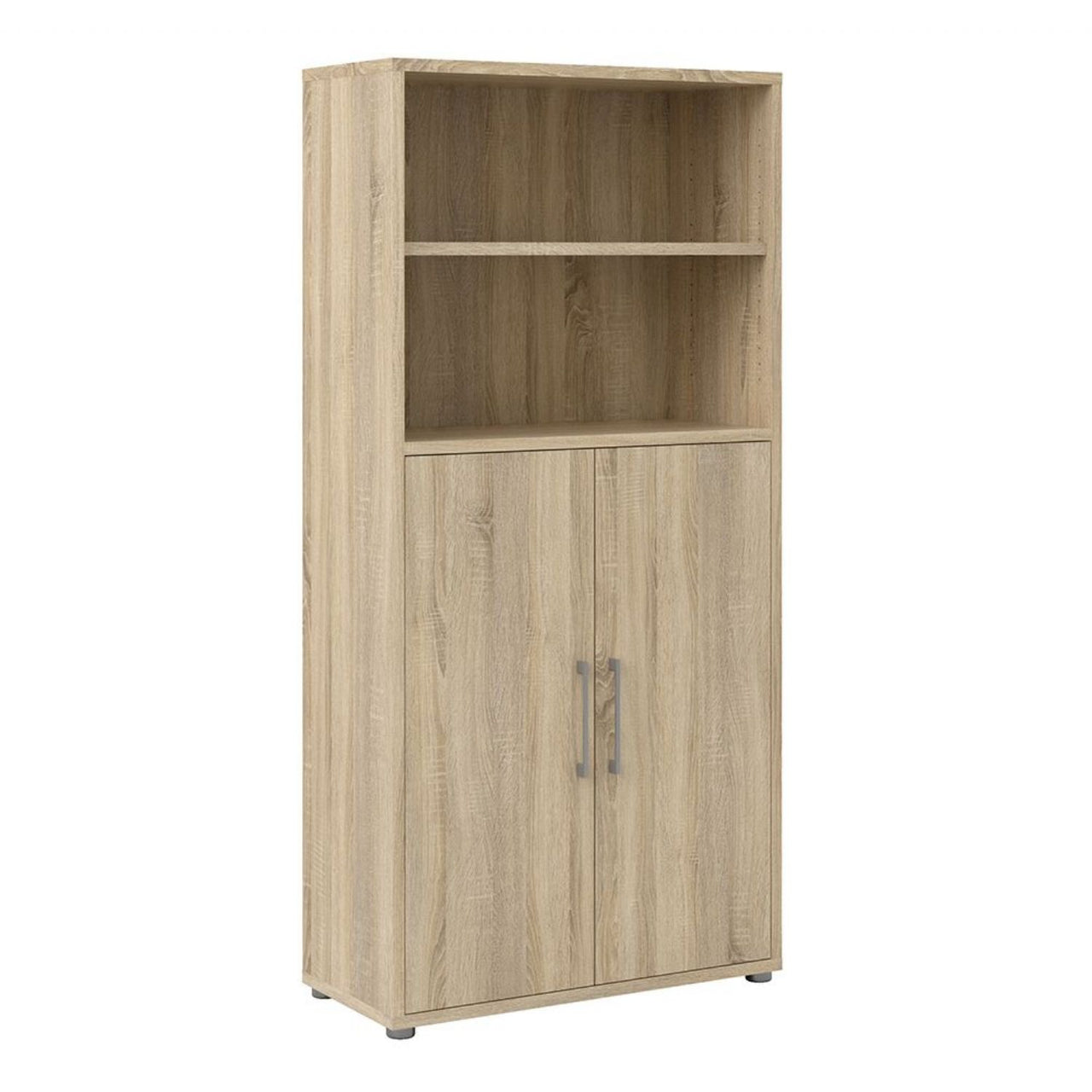 Bookcase 4 Shelves With 2 Doors in Oak