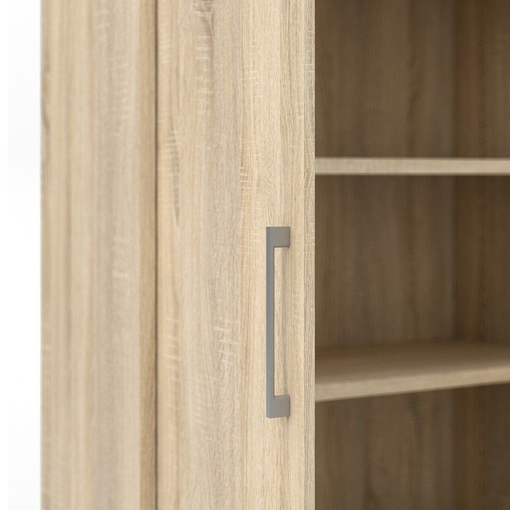 Bookcase 4 Shelves With 2 Doors in Oak