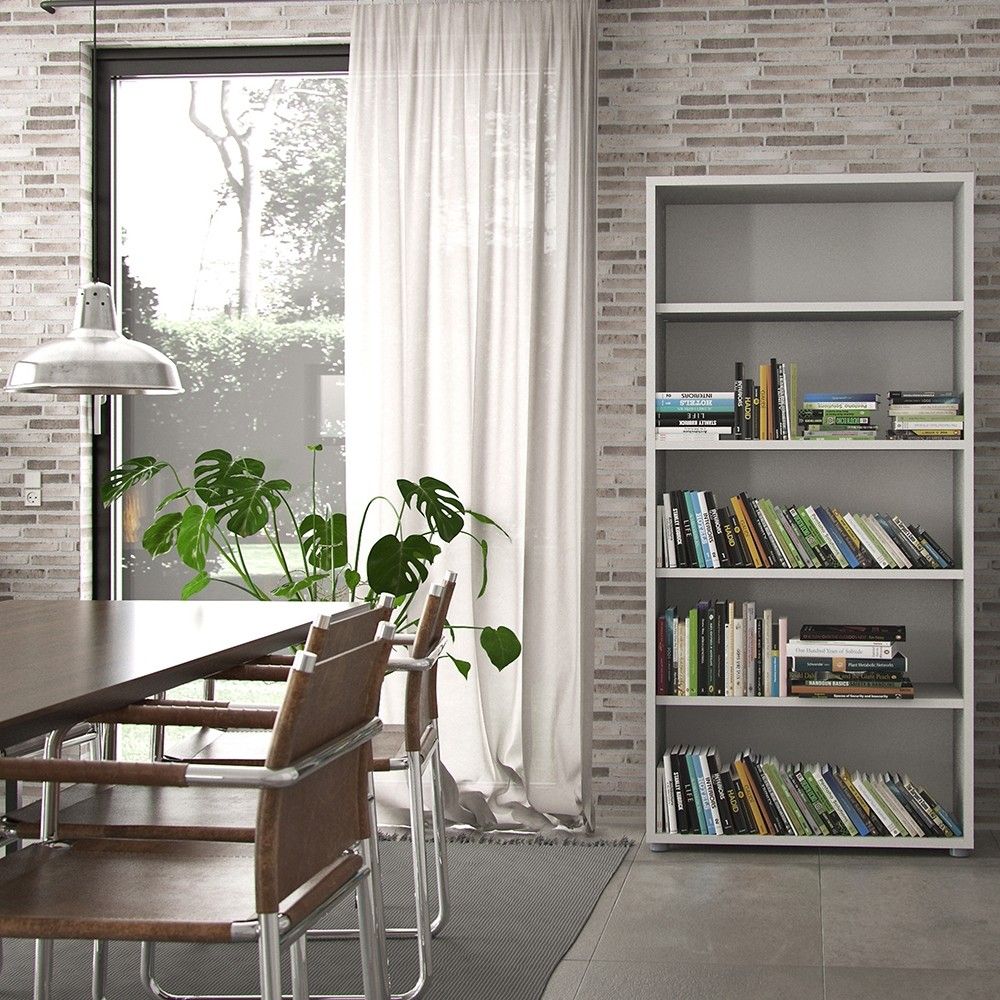 White Wood Bookcase 4 Shelves