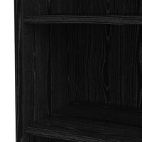 Thumbnail for Traditional Tall Black Woodgrain 4 Open Shelf Bookcase