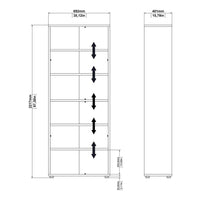 Thumbnail for Bookcase 5 Shelves With 2 Drawers and 2 Doors in White