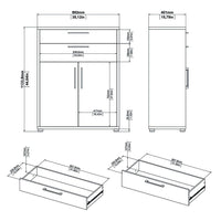 Thumbnail for Bookcase 5 Shelves With 2 Drawers and 2 Doors in White