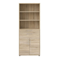 Thumbnail for Bookcase 5 Shelves With 2 Drawers and 2 Doors in Oak