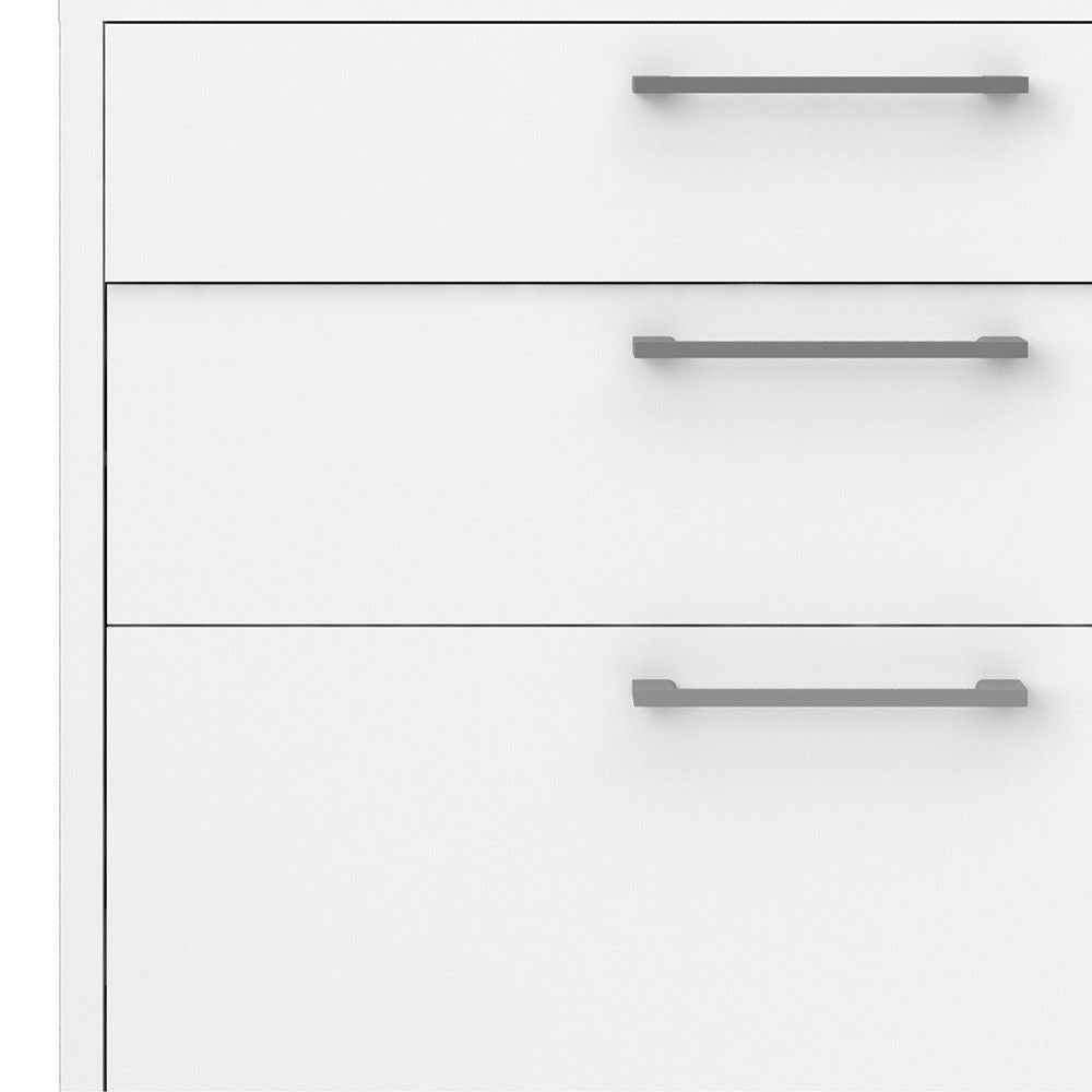 Bookcase 5 Shelves With 2 Drawers + 2 File Drawers in White