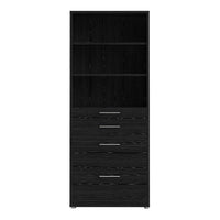 Thumbnail for Bookcase 5 Shelves With 2 Drawers 2 File Drawers in Black woodgrain