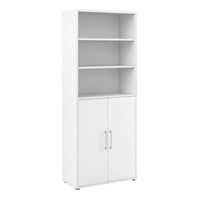 Thumbnail for Bookcase 5 Shelves With 2 Doors in White