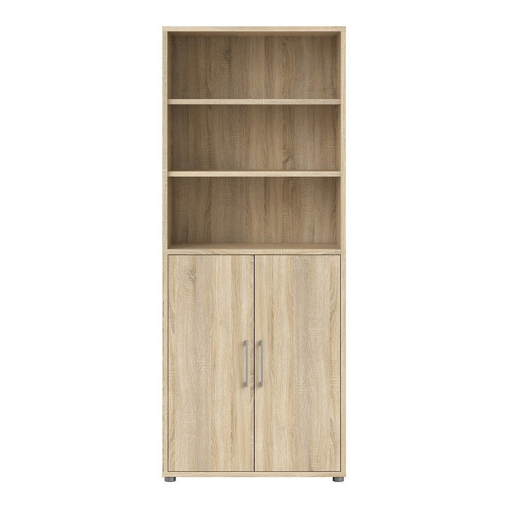 Bookcase 5 Shelves With 2 Doors in Oak