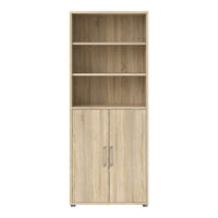 Thumbnail for Bookcase 5 Shelves With 2 Doors in Oak