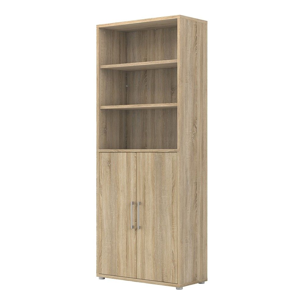 Bookcase 5 Shelves With 2 Doors in Oak