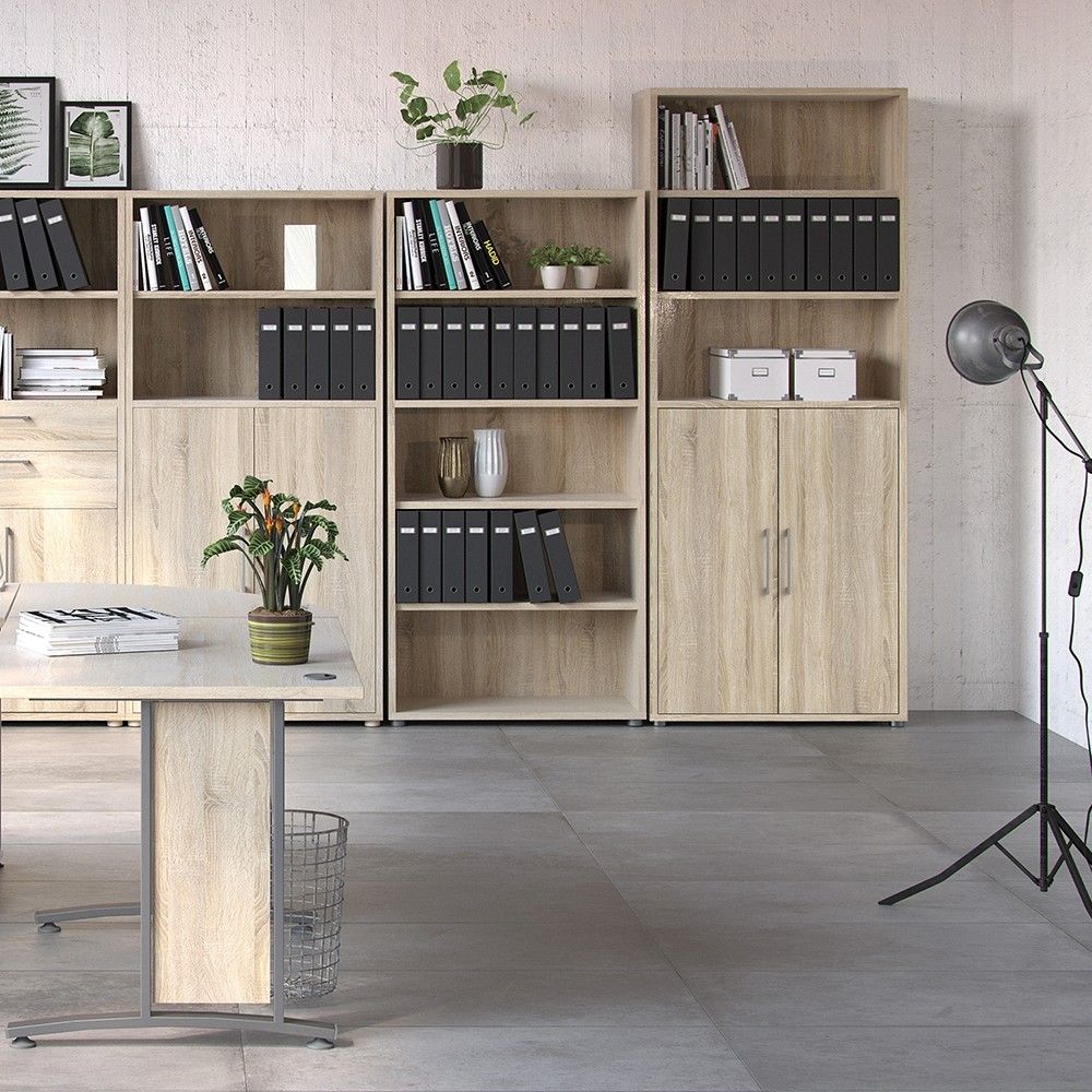 Bookcase 5 Shelves With 2 Doors in Oak