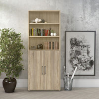 Thumbnail for Bookcase 5 Shelves With 2 Doors in Oak