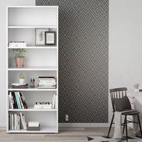 Thumbnail for White Slim Home Office Bookcase With 5 Shelves