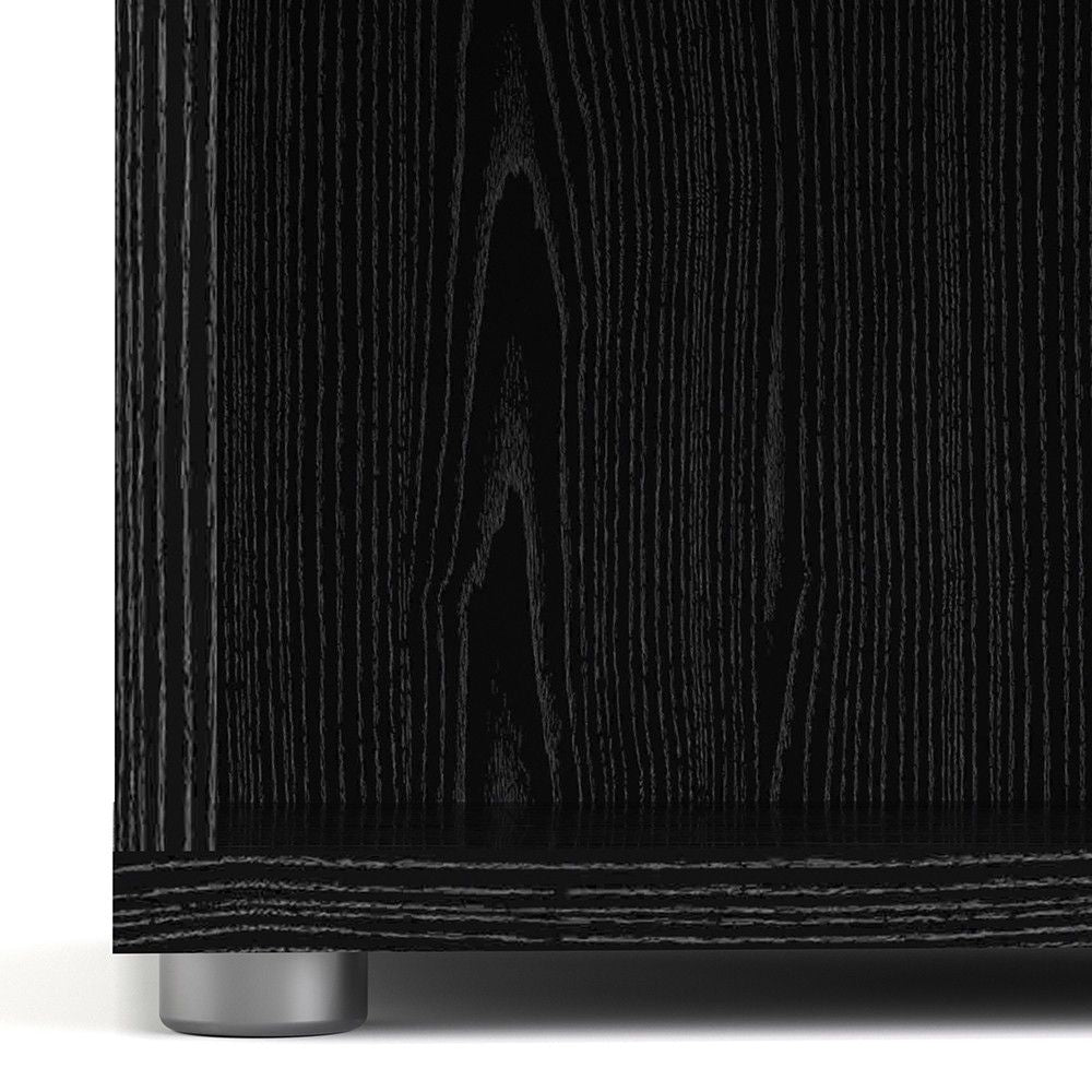 Tall Black Woodgrain 5 Open Shelf Bookcase