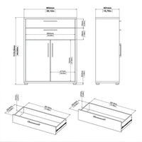 Thumbnail for Bookcase 2 Shelves With 2 Drawers and 2 Doors in Black woodgrain