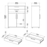 Thumbnail for Bookcase 2 Shelves With 2 Drawers and 2 Doors in Oak