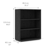 Thumbnail for Bookcase 2 Shelves in Black woodgrain