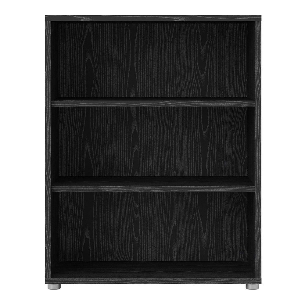 Bookcase 2 Shelves in Black woodgrain