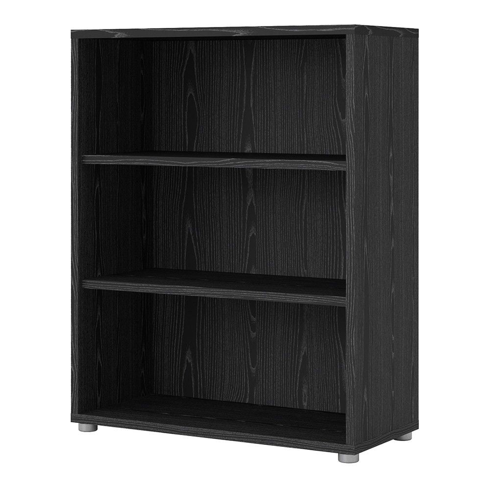 Bookcase 2 Shelves in Black woodgrain