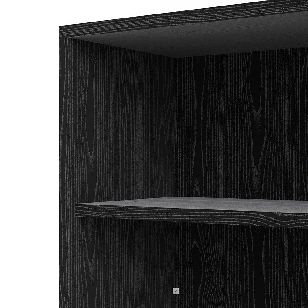 Bookcase 2 Shelves in Black woodgrain