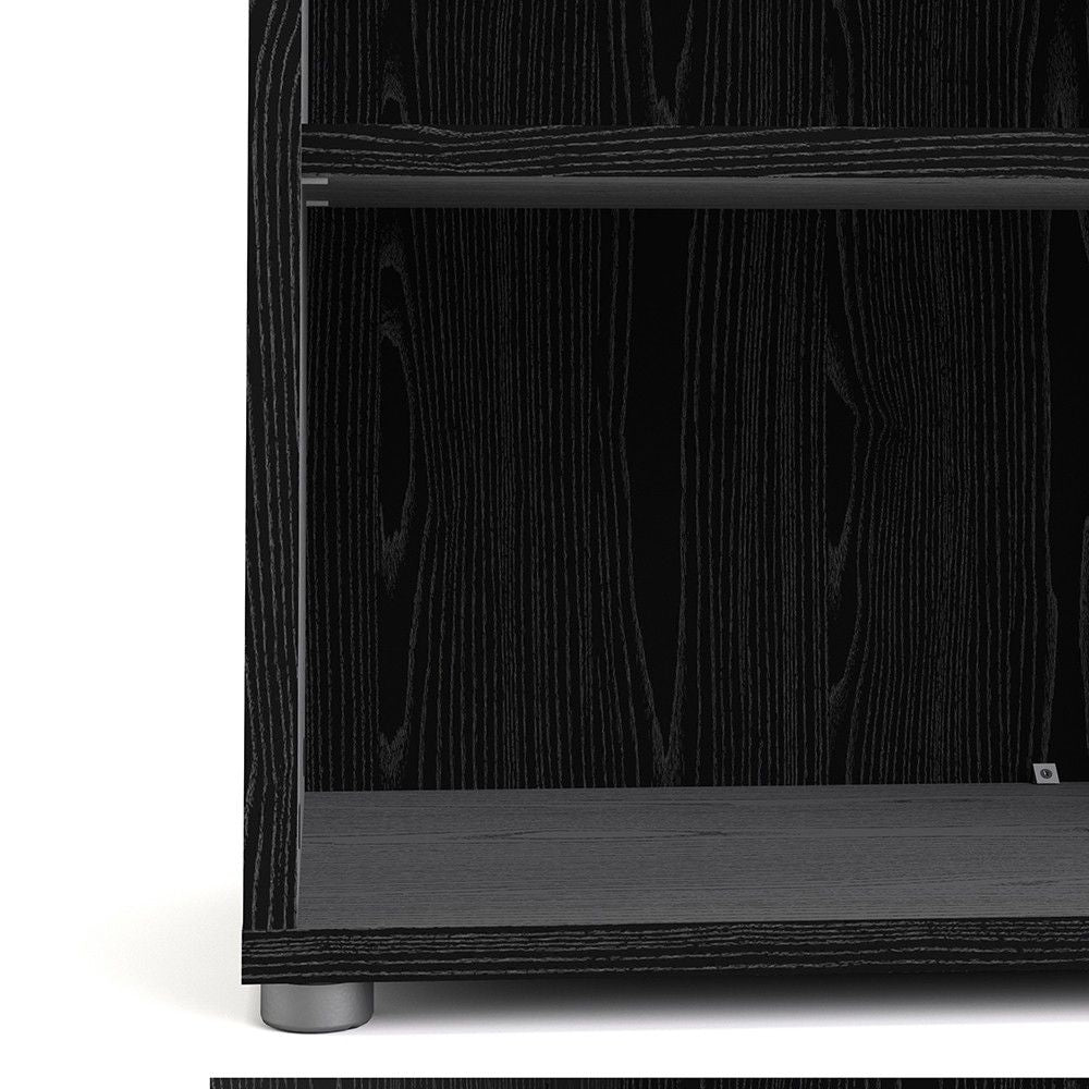 Bookcase 2 Shelves in Black woodgrain