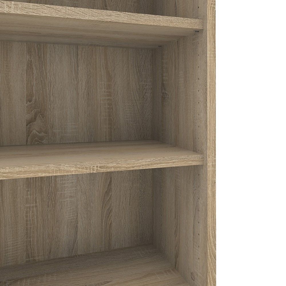 Oak Home Office Small Open Bookcase 2 Shelves