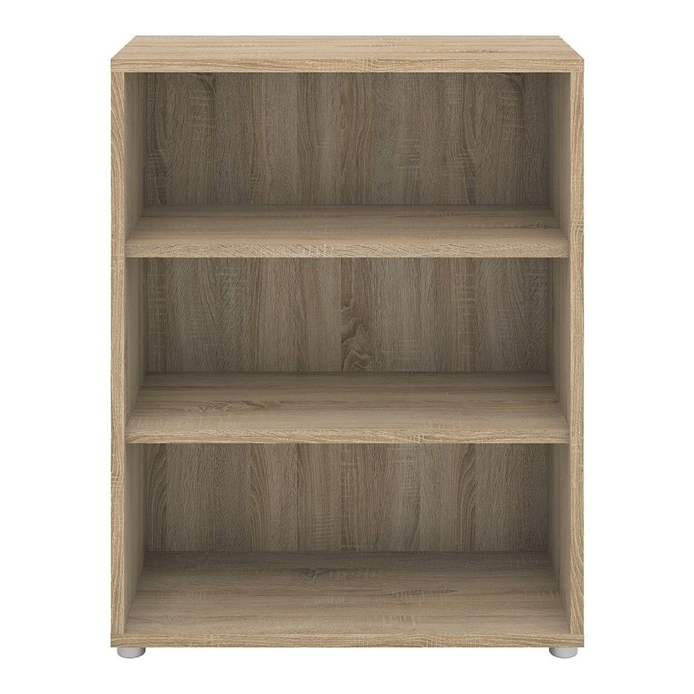 Oak Home Office Small Open Bookcase 2 Shelves