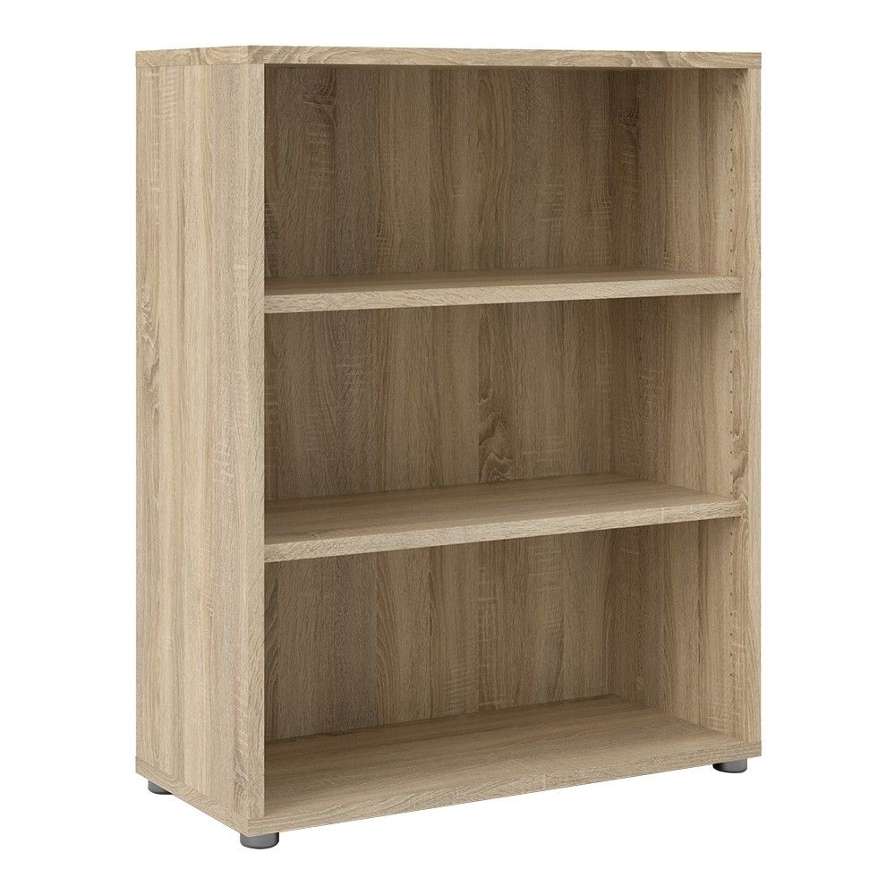 Oak Home Office Small Open Bookcase 2 Shelves