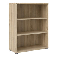 Thumbnail for Oak Home Office Small Open Bookcase 2 Shelves