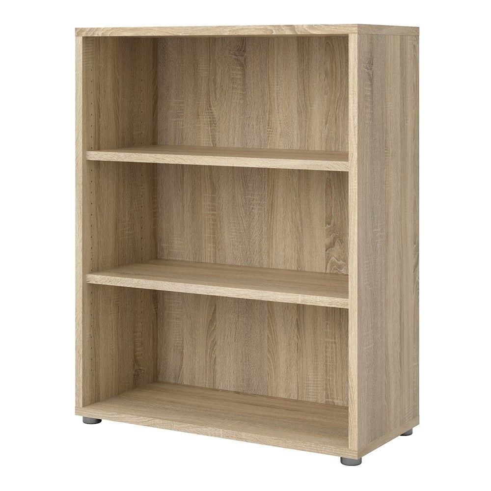 Oak Home Office Small Open Bookcase 2 Shelves