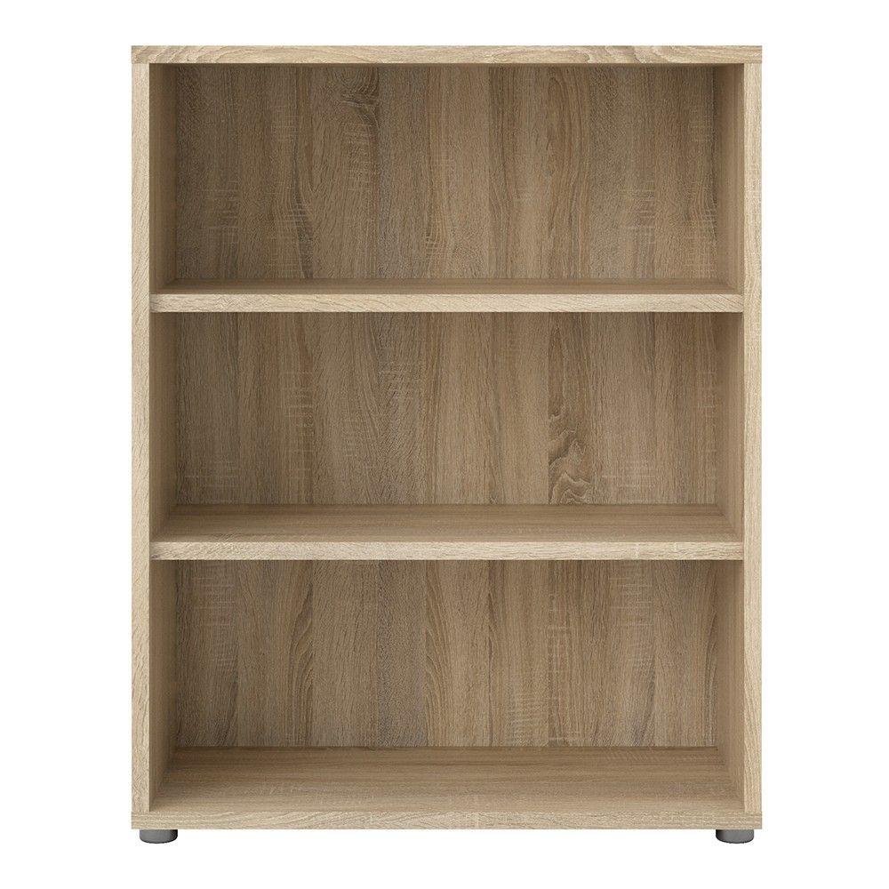 Oak Home Office Small Open Bookcase 2 Shelves