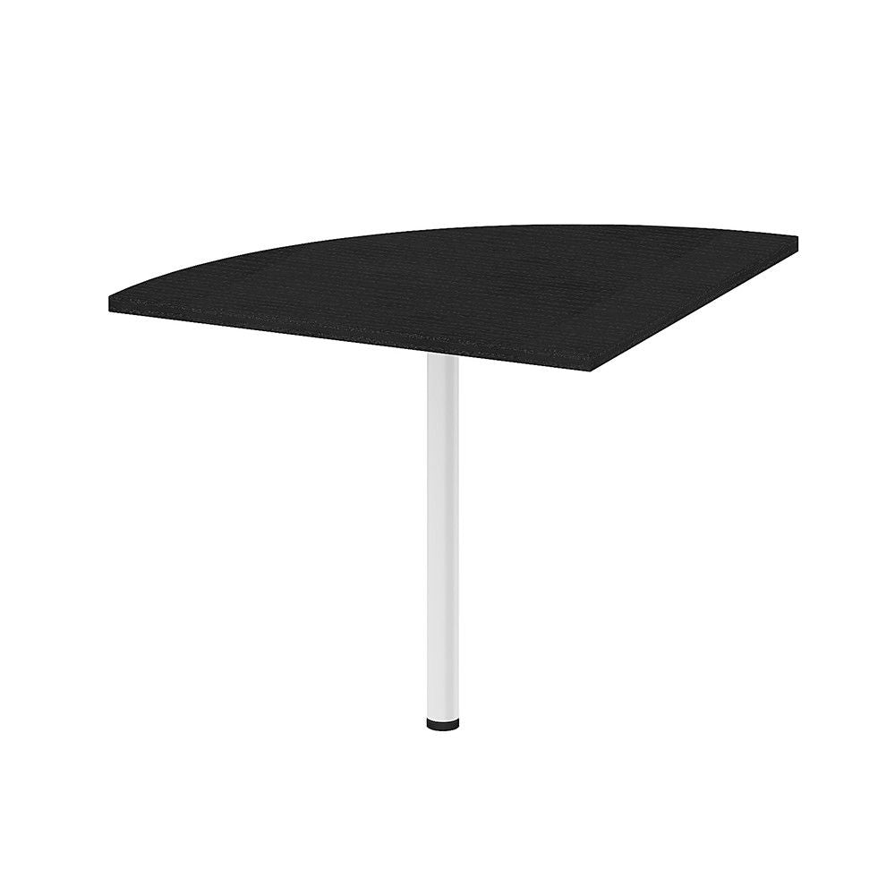 Prima Corner desk top in Black woodgrain With White legs