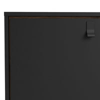 Thumbnail for Wide Matt Black Walnut 2 Door 2 Drawer Sideboard With Black Handles