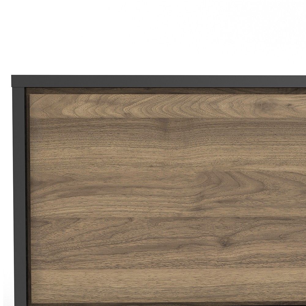 Matt Black Walnut 1 Door 1 Drawer TV Media Unit