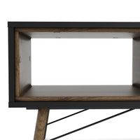 Thumbnail for Matt Black Walnut 1 Drawer Coffee Table With Shelf