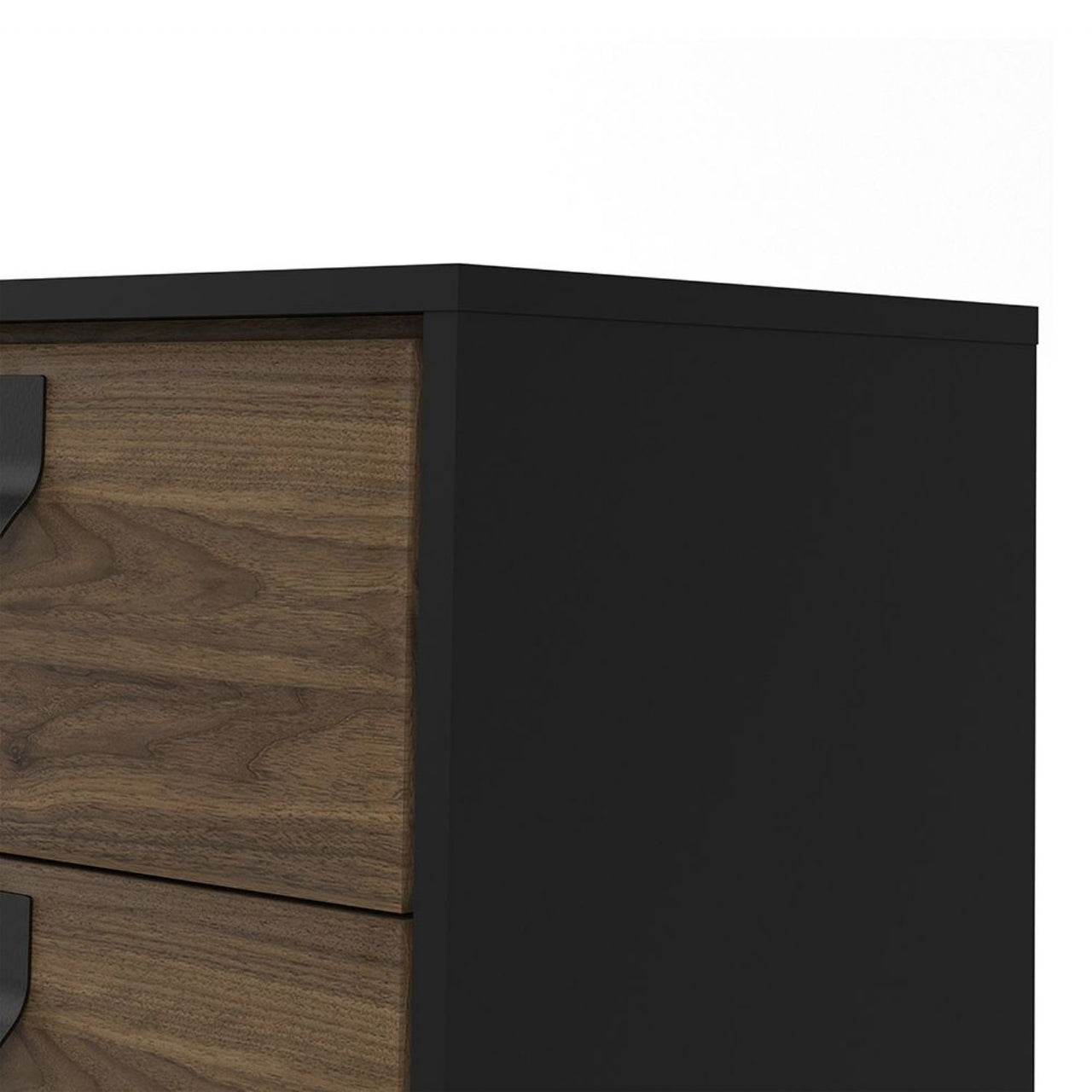 Industrial Sideboard 1 Door 2 Drawers in Matt Black Walnut 100cm Wide