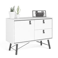 Thumbnail for Industrial Matt White 1 Door 2 Drawer Sideboard