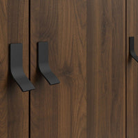 Thumbnail for Matt Black Walnut 3 Door Triple Wardrobe 3 Drawers with Shelves 150cm Wide