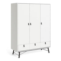 Thumbnail for Ry Wardrobe 3 doors + 3 drawers in Matt White