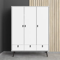 Thumbnail for Ry Wardrobe 3 doors + 3 drawers in Matt White