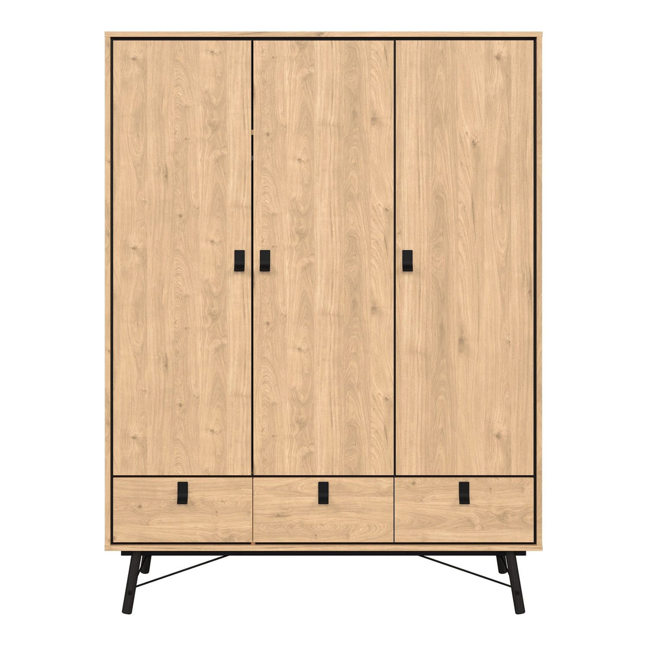 Ry Wardrobe 3 Doors + 3 Drawers in Jackson Hickory Oak