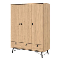 Thumbnail for Ry Wardrobe 3 Doors + 3 Drawers in Jackson Hickory Oak