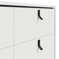 Thumbnail for Wide Matt White 6 Drawer Double Chest With Black Handles