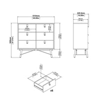 Thumbnail for Ry Double chest of drawers 6 drawers in Matt White