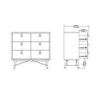 Thumbnail for Ry Double chest of drawers 6 drawers in Matt White