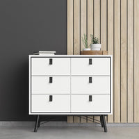 Thumbnail for Ry Double chest of drawers 6 drawers in Matt White